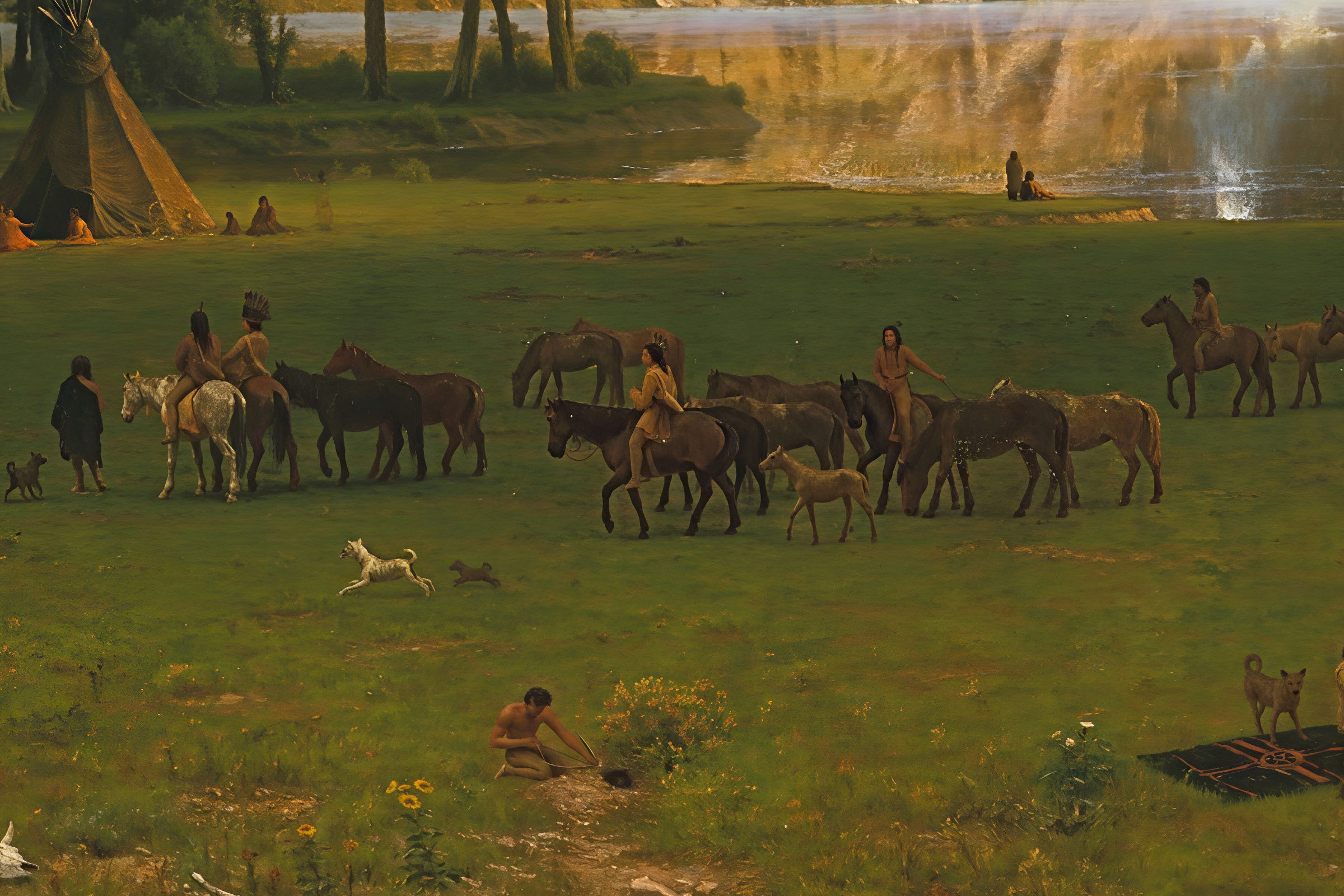 Detail of light reflecting from the lake.